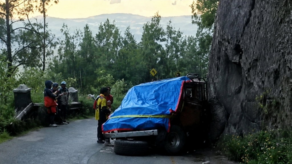 Polisi-TNBTS Rencana Pasang Barier di Jalur Leter S Bromo yang Rawan Kecelakaan