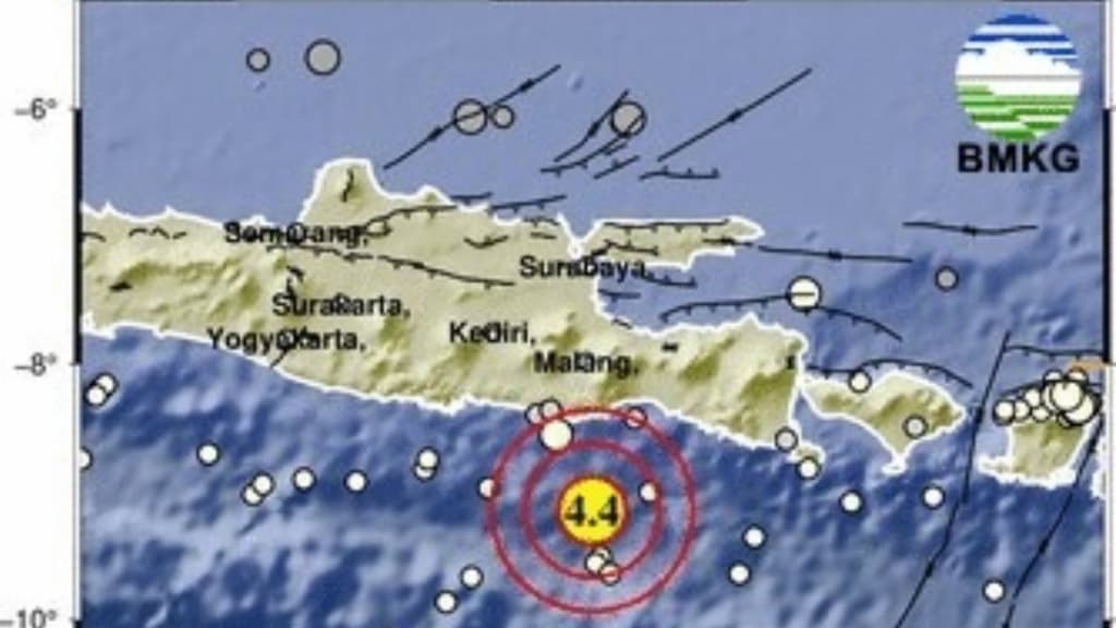 Gempa Magnitudo 4,4 Guncang Kabupaten Malang Jawa Timur, Berpusat di Laut