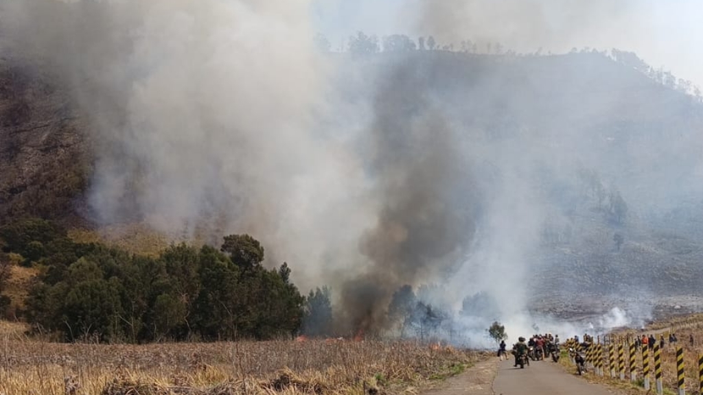 Kebakaran Bromo Sudah Capai 120 Hektare, Pemadaman Andalkan Helikopter Water Bombing