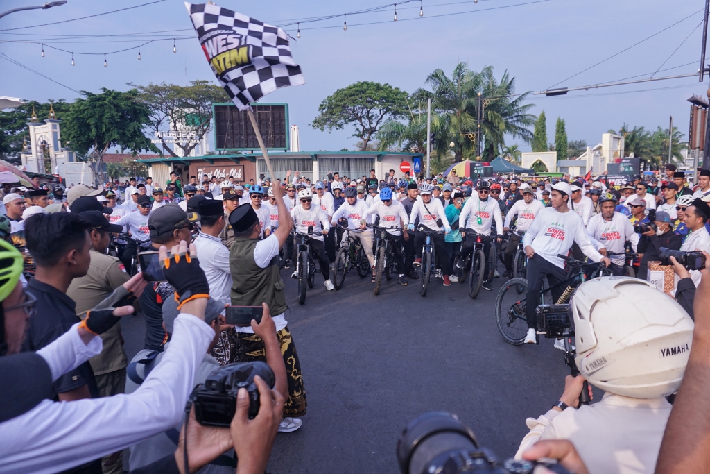 2000 Peserta Gowes Kemerdekaan Ansor Jatim Mampir di Payung Madinah Kota Pasuruan